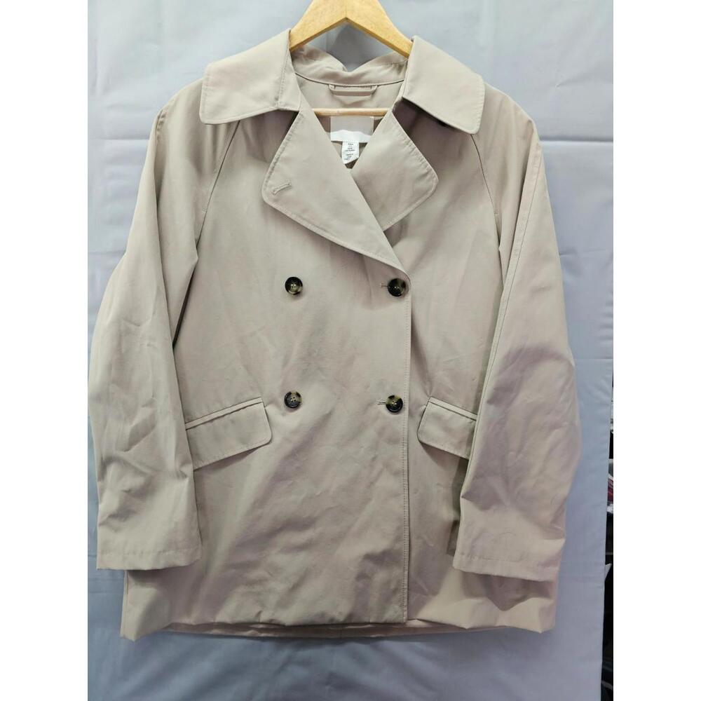 H&M Beige Double-Breasted Trench Coat Women’s Medium NWT (Missing Belt)